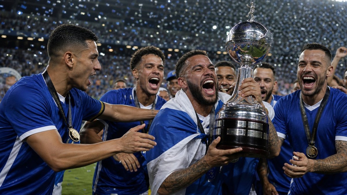 Jogadores de futebol comemorando título em campo após decisão por pênaltis