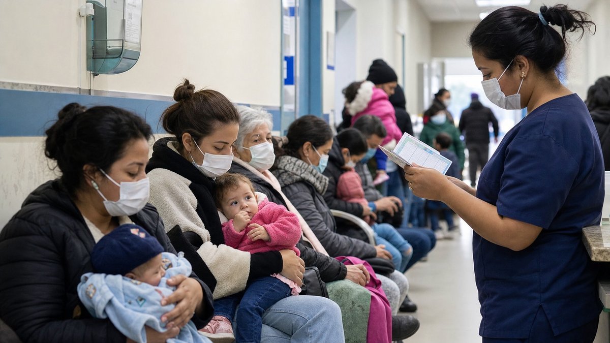 Atendimento em unidade de saúde durante temporada de vírus respiratórios